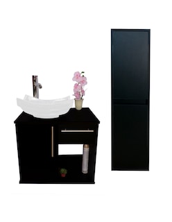 Foto 1 | Foto 1 | Combo de Gabinete para Baño con Lavamanos y Monomando + Gabinete de Almacenamiento Jacquemart Negro