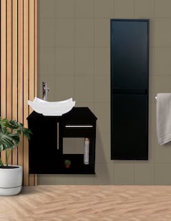 Foto 2 | Foto 2 | Combo de Gabinete para Baño con Lavamanos y Monomando + Gabinete de Almacenamiento Jacquemart Negro