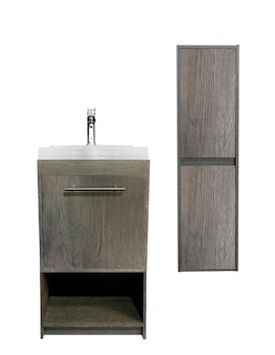 Foto 1 | Foto 1 | Combo de Gabinete con Lavamanos y Monomando + Gabinete Almacenamiento Seine Gris