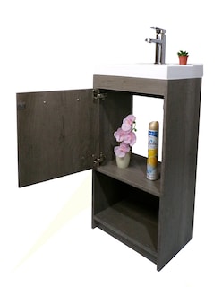 Foto 3 | Foto 3 | Combo de Gabinete con Lavamanos y Monomando + Gabinete Almacenamiento Seine Gris