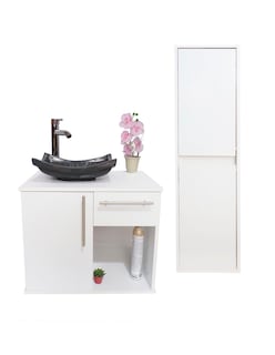 Foto 1 | Foto 1 | Combo de Gabinete para Baño con Lavamanos y Monomando + Gabinete de Almacenamiento Jacquemart Blanco