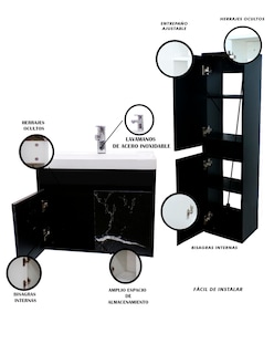 Foto 5 | Foto 5 | Combo de Gabinete de Baño con Lavamanos y Monomando más Gabinete de Almacenamiento Bourdelle