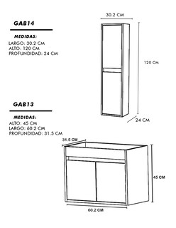 Foto 6 | Foto 6 | Combo de Gabinete de Baño con Lavamanos y Monomando + Gabinete de Almacenamiento Bourdelle
