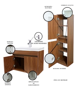 Foto 5 | Foto 5 | Combo de Gabinete de Baño con Lavamanos y Monomando más Gabinete de Almacenamiento Bourdelle