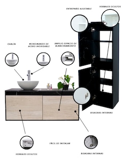 Foto 5 | Foto 5 | Gabinete para Baño con Ovalin+Mueble de Almacenamiento