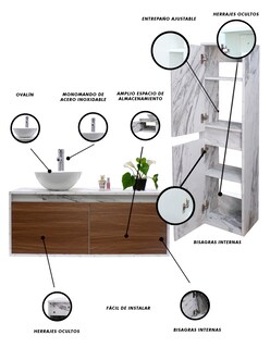 Foto 5 | Foto 5 | Combo de Gabinete para Baño con Ovalín y Monomando más Gabinete de Almacenamiento Esbly
