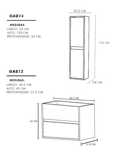 Foto 6 | Foto 6 | Gabinete de Baño con Lavamanos y Monomando + Mueble de Almacenamiento Lorette