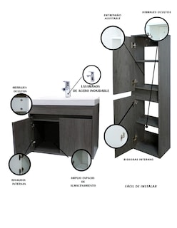 Foto 5 | Foto 5 | Combo de Gabinete de Baño con Lavamanos Y Monomando + Gabinete de Almacenamiento Bourdelle