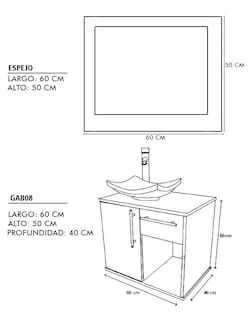Foto 6 | Foto 6 | Gabinete Para Baño Con Lavabo Y Espejo Decorativo Decomobil Soleura