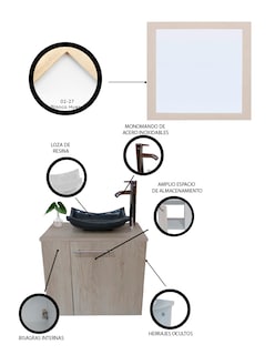 Foto 5 | Foto 5 | Gabinete de Baño con Ovalín y Espejo Decorativo Vernier 60x50cm