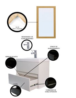 Foto 5 | Foto 5 | Gabinete para Baño con Lavabo y Espejo Decorativo Decomobil Sion