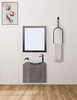 Foto 2 | Foto 2 | Gabinete de Baño con Lavabo y Espejo Decorativo Vernier 60x50cm