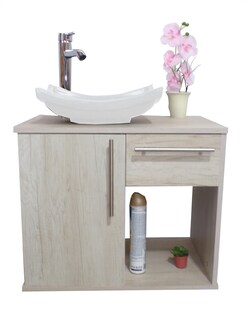 Foto 3 | Foto 3 | Gabinete de Baño con Lavabo y Espejo Decorativo Soleura de Decomobil