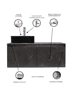 Foto 6 | Foto 6 | Mueble Gabinete para Baño Decomobil con Lavabo Minimalista Krabi