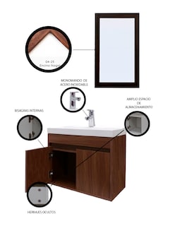 Foto 5 | Foto 5 | Gabinete para Baño con Lavabo y Espejo Decorativo