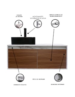 Foto 6 | Foto 6 | Mueble Gabinete Decomobil para Baño con Lavabo Minimalista Krabi
