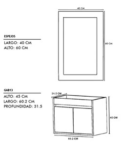 Foto 6 | Foto 6 | Gabinete para Baño con Lavabo y Espejo Decorativo Piha