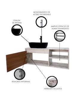 Foto 6 | Foto 6 | Gabinete para Baño con Lavamanos y Monomando Odin