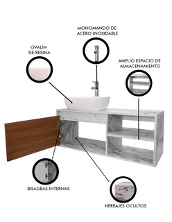 Foto 6 | Foto 6 | Gabinete para Baño con Lavamanos y Monomando Odin