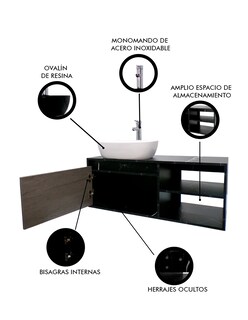 Foto 6 | Foto 6 | Gabinete Para Baño Con Lavamanos Y Monomando Decomobil Odin