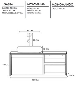 Foto 7 | Foto 7 | Gabinete Para Baño Con Lavamanos Y Monomando Odin