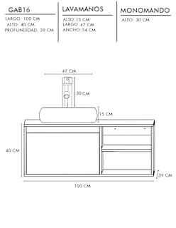 Foto 7 | Foto 7 | Gabinete para Baño Con Lavamanos Y Monomando Decomobil Odin