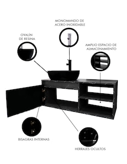 Foto 6 | Foto 6 | Gabinete Para Baño Con Lavamanos Y Monomando Odin