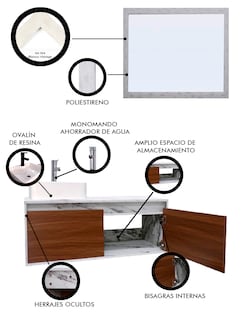 Foto 5 | Foto 5 | Gabinete de Baño con Lavabo y Espejo Decorativo Gova