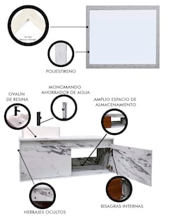 Foto 5 | Foto 5 | Gabinete de Baño con Lavabo y Espejo Decorativo Gova