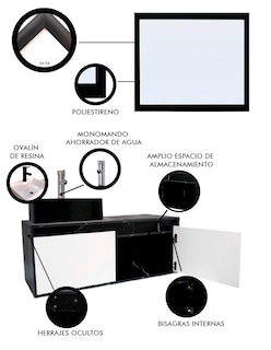 Foto 5 | Foto 5 | Gabinete De Baño Con Lavabo Y Espejo Decorativo Gova