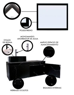 Foto 5 | Foto 5 | Gabinete De Baño Con Lavabo Y Espejo Decorativo Gova