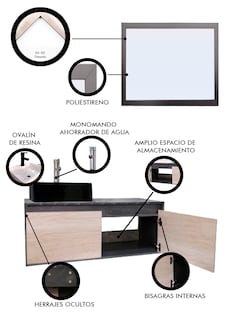 Foto 5 | Foto 5 | Gabinete De Baño Con Lavabo Y Espejo Decorativo Gova