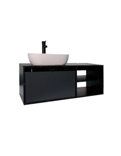 Foto 4 | Foto 4 | Gabinete para Baño Decomobil Negro con Lavamanos y Monomando Odín