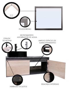 Foto 5 | Foto 5 | Gabinete De Baño Con Lavabo Y Espejo Decorativo Gova
