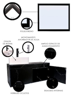 Foto 5 | Foto 5 | Gabinete De Baño Con Lavabo Y Espejo Decorativo Gova