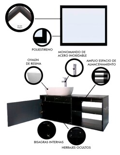 Foto 5 | Foto 5 | Gabinete de Baño Con Lavabo Y Espejo Decorativo Minimalista Decomobil Marbella