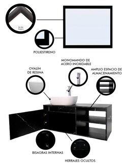 Foto 6 | Foto 6 | Gabinete de Baño Con Lavabo Y Espejo Decorativo Minimalista Decomobil Marbella