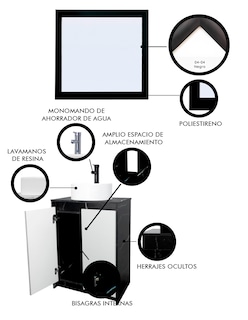 Foto 5 | Foto 5 | Gabinete De Baño Con Lavabo Y Espejo Decorativo Varenna