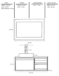 Foto 6 | Foto 6 | Gabinete de Baño con Lavabo y Espejo Decorativo Minimalista Marbella