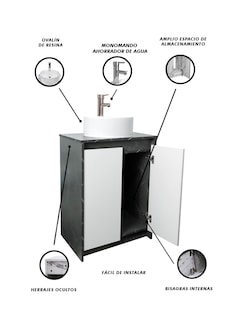 Foto 5 | Foto 5 | Gabinete Para Baño Con Lavabo Y Llave Minimalista Varenna