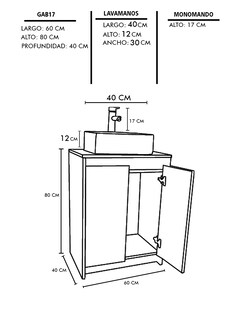 Foto 6 | Foto 6 | Gabinete Para Baño Con Lavabo Y Llave Minimalista Decomobil Varenna