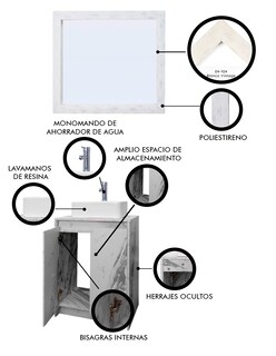 Foto 5 | Foto 5 | Gabinete De Baño Con Lavabo Y Espejo Decorativo Decomobil Varenna