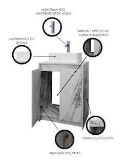 Foto 5 | Foto 5 | Gabinete para Baño Con Lavabo Y Llave Minimalista Decomobil Varenna