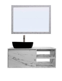 Foto 1 | Foto 1 | Gabinete de Baño con Lavabo y Espejo Decorativo Minimalista Marbella