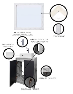 Foto 5 | Foto 5 | Gabinete de Baño Decomobil con Lavabo y Espejo Decorativo Varenna