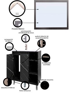 Foto 5 | Foto 5 | Gabinete Para Baño Con Lavabo Freya Y Espejo Decorativo