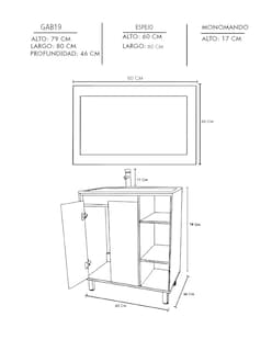 Foto 6 | Foto 6 | Gabinete Para Baño Con Lavabo Freya Y Espejo Decorativo