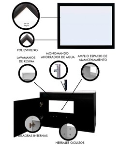 Foto 5 | Foto 5 | Gabinete De Baño Con Espejo Decorativo Minimalista Stannis