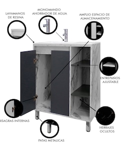 Foto 6 | Foto 6 | Gabinete Para Baño Freya Con Lavabo Minimalista