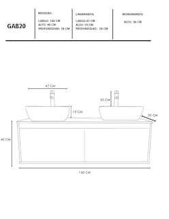 Foto 6 | Foto 6 | Gabinete Para Baño Con Doble Lavabo Minimalista Dorota